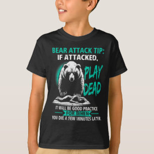 T-shirt Conseil d'attaque d'ours de camping Faire le mort