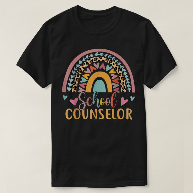T-shirt Conseil des Empreintes de léopard de l'arc-en-ciel (Design devant)