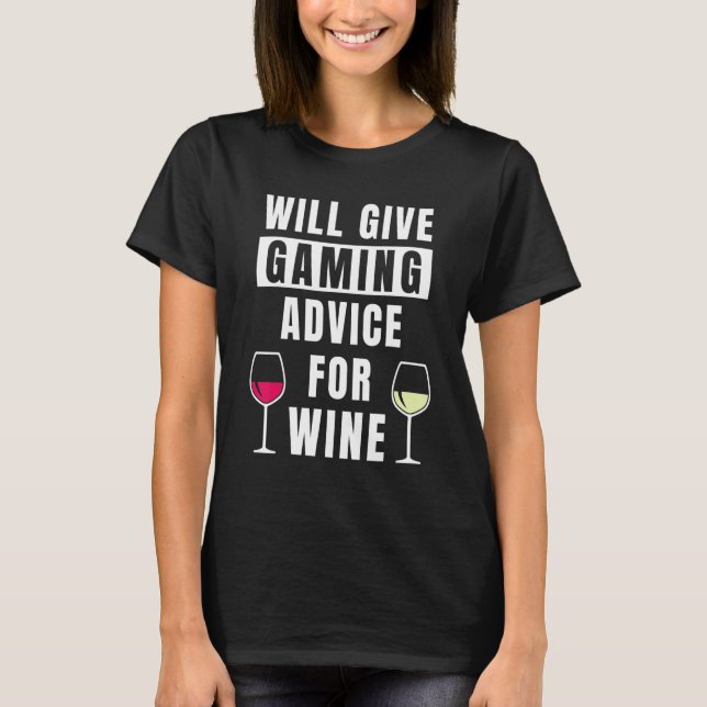 T-shirt Conseil Du Joueur Pour Wine Video Game Controller  (Devant)