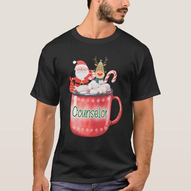 T-shirt Conseiller Christmas Santa Claus Candy Cane Rudolp (Devant)
