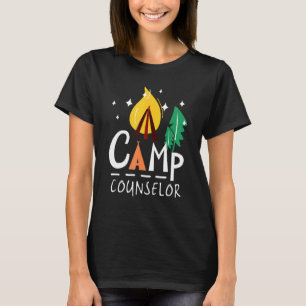 T-shirt Conseiller de camp de camping de feu de camp rétro