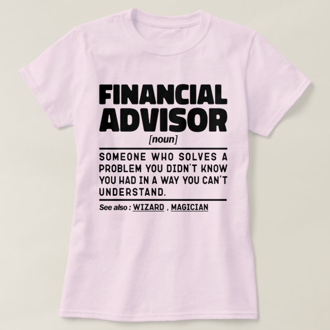T-shirt Conseiller Financier Noun Cool Financier (Design devant)