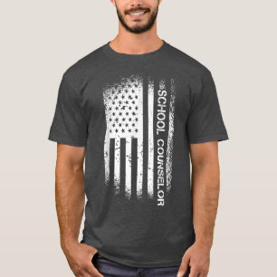T-shirt Conseiller Patriotique De L'École Avec Drapeau Amé