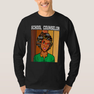 T-shirt Conseiller scolaire Afro-Africain-Américain Noir H