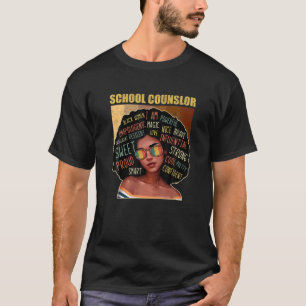 T-shirt Conseiller scolaire Afro-Africain-Américain Noir H