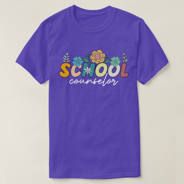 T-shirt Conseiller scolaire Appréciation Fleur sauvage col (Design devant)