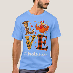 T-shirt Conseiller scolaire Love Thanksgiving Leopard Turk