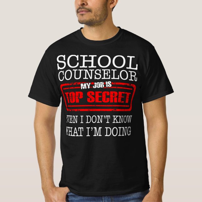 T-shirt Conseiller Scolaire Mon Travail Est Très Secret (Devant)