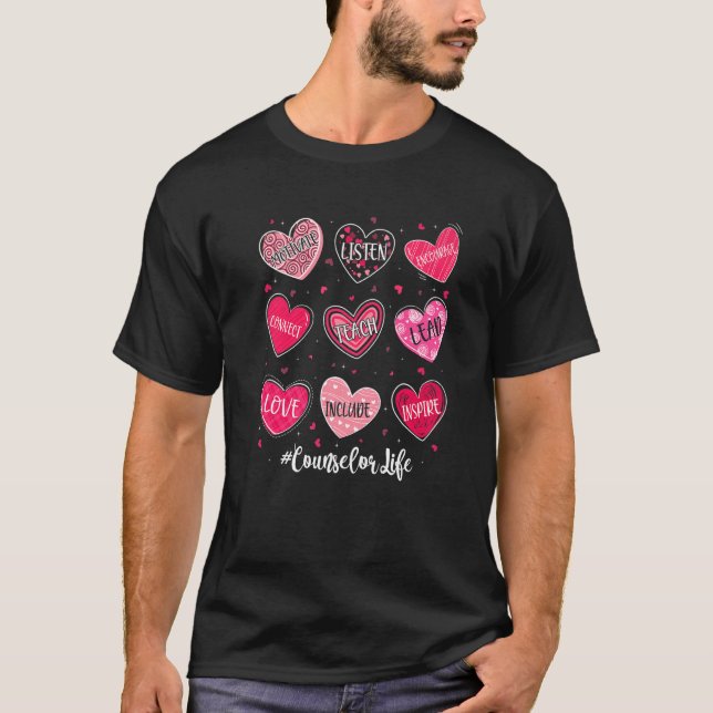 T-shirt Conseillère scolaire Vie Saint-Valentin Comte de c (Devant)