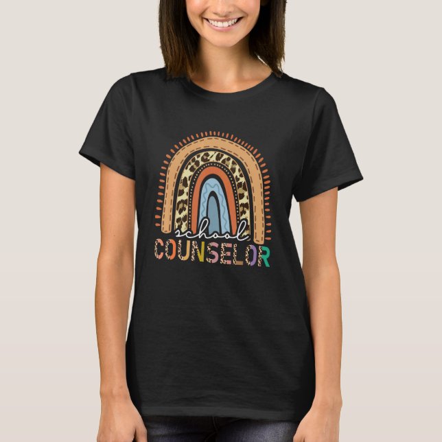 T-shirt Conseils Appréciation Rainbow Leopard School Couns (Devant)