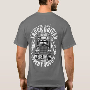 T-shirt Conseils d'expert de conducteur de camion semi-rem