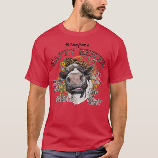 T-shirt Conseils D'une Génisse Heureuse Soyez Gentil Avec