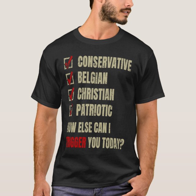 T-shirt Conservative Belgian Christian Patriotic (Devant)