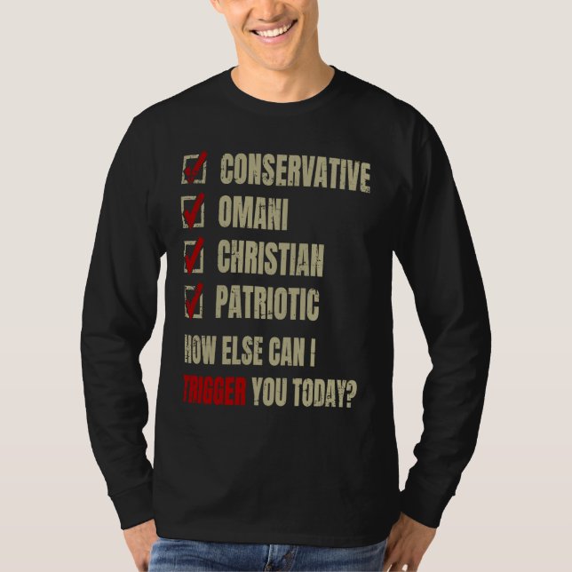 T-shirt Conservative Omani Christian Patriotic (Devant)