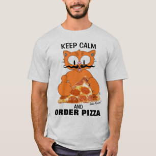 T-shirt CONSERVER CALME ET COMMANDER PIZZA Senor Gato™ Drô