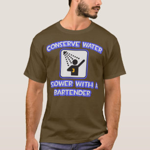 T-shirt Conserver Douche À Eau Avec Un Barman