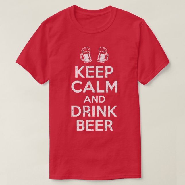 T-shirt Conserver la bière calme (Design devant)