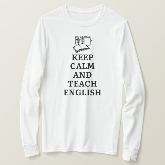 T-shirt Conserver le calme et enseigner l'anglais drôle En (Design devant)