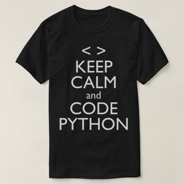T-shirt Conserver le calme et le code Python Coder (Design devant)