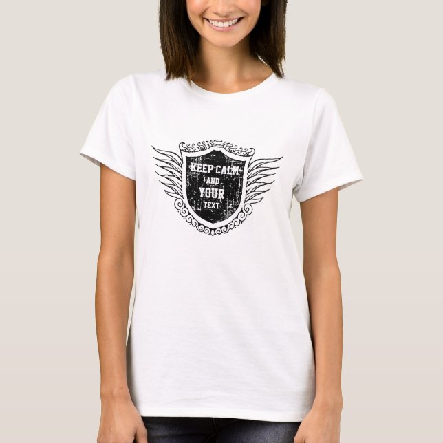T-shirt Conserver le calme et le texte (Devant)