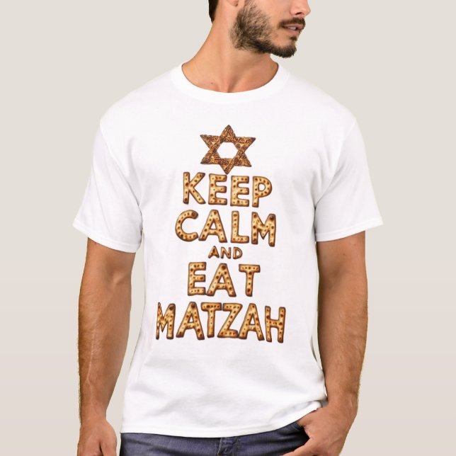 T-shirt Conserver le calme et manger Matzah Funny Concepti (Devant)