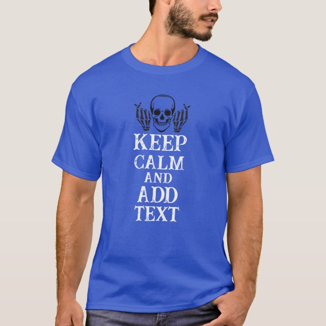T-shirt Conserver le calme Photo et texte personnalisés Bl (Devant)