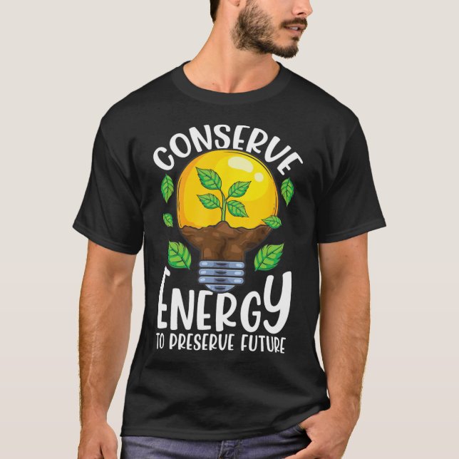 T-shirt Conserver l'environnement vert de l'arbre d'ampoul (Devant)