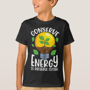 T-shirt Conserver l'environnement vert de l'arbre d'ampoul