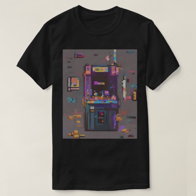 T-shirt Console de cartouche d'art pixel de jeu d'arcade r (Design devant)