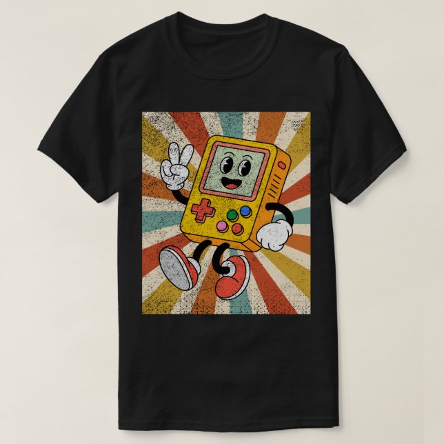T-shirt Console de jeu portable rétro dessin animé (Design devant)