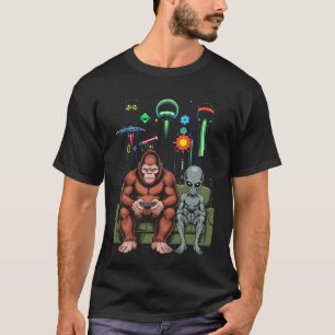 T-shirt Console de jeu vidéo Sasquatch extraterrestre Bigf