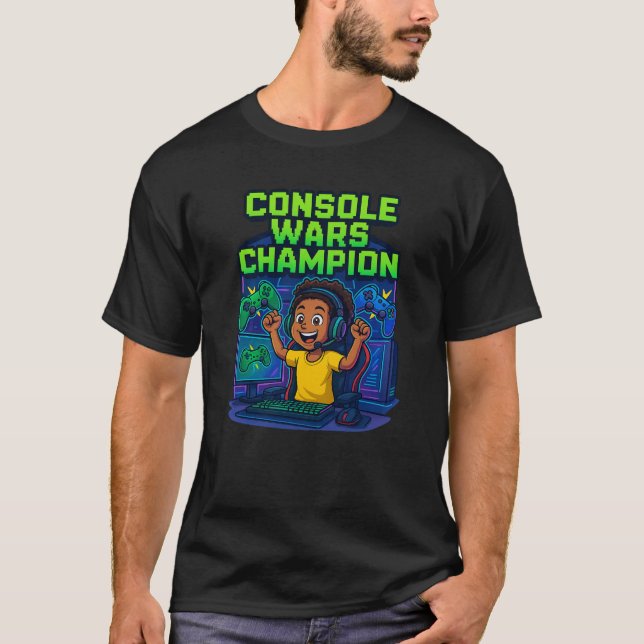 T-shirt “Console Wars Champion – Gamer T-Shirt” (Devant)