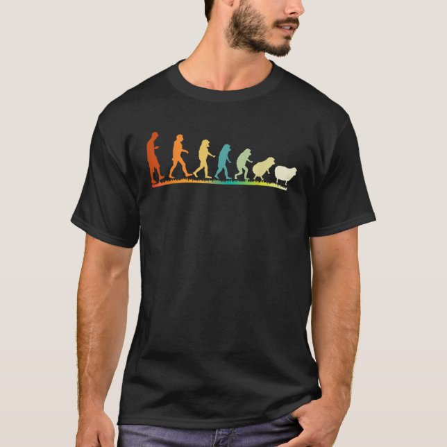 T-shirt Conspiracy Theorist Sheep Human Evolution Wake Up  (Devant)