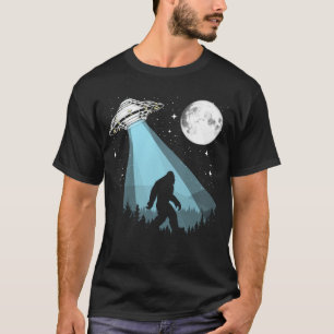 T-shirt Conspiration Bigfoot & OVNI - Lune, Étoiles, Nuit