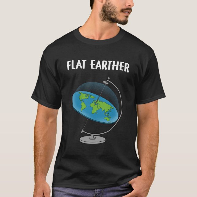 T-shirt Conspiration sur la carte de la Terre plate de la  (Devant)