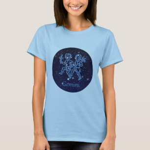 T-shirt Constellation des Gémeaux et signe du zodiaque ave