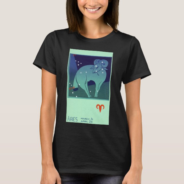 T-shirt Constellation du Bélier, Astrologie du Zodiaque Vi (Devant)