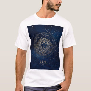 T-shirt Constellation du Lion du Zodiaque en Faux-Or sur N