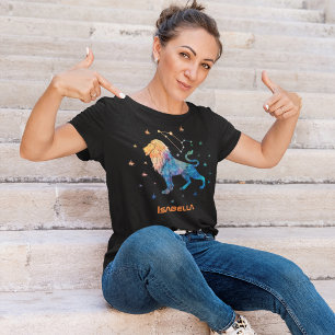 T-shirt Constellation du Lion Zodiaque Aquarelle Étoiles G