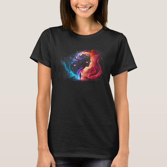 T-shirt Constellations des signes du zodiaque dans le ciel (Devant)