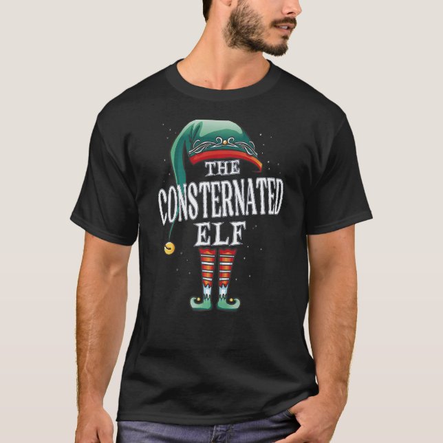 T-shirt Consternated Elf Christmas Group Xmas Pajama Party (Devant)