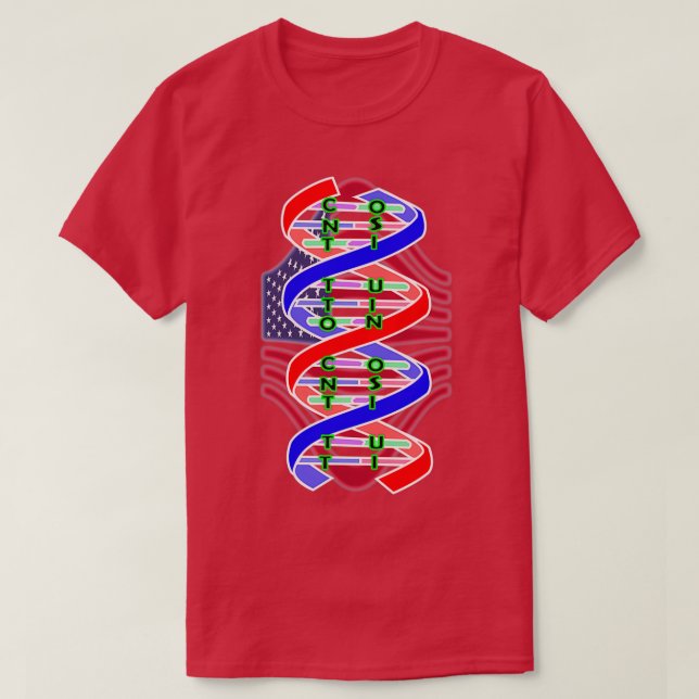 T-shirt Constitution American DNA American Flag 4 juillet (Design devant)