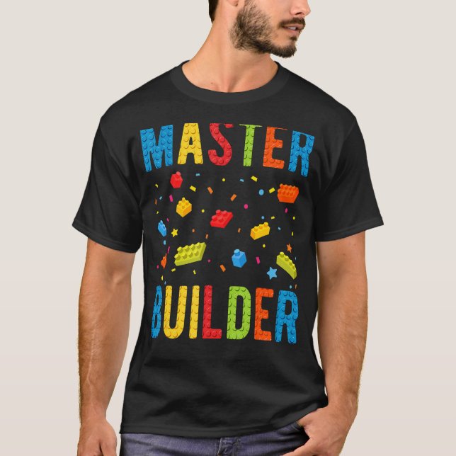 T-shirt Constructeur de briques Blocs amusants Bâtiment Ma (Devant)