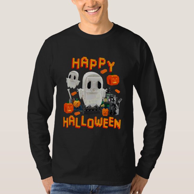 T-shirt Constructeur de briques Halloween Maître construct (Devant)