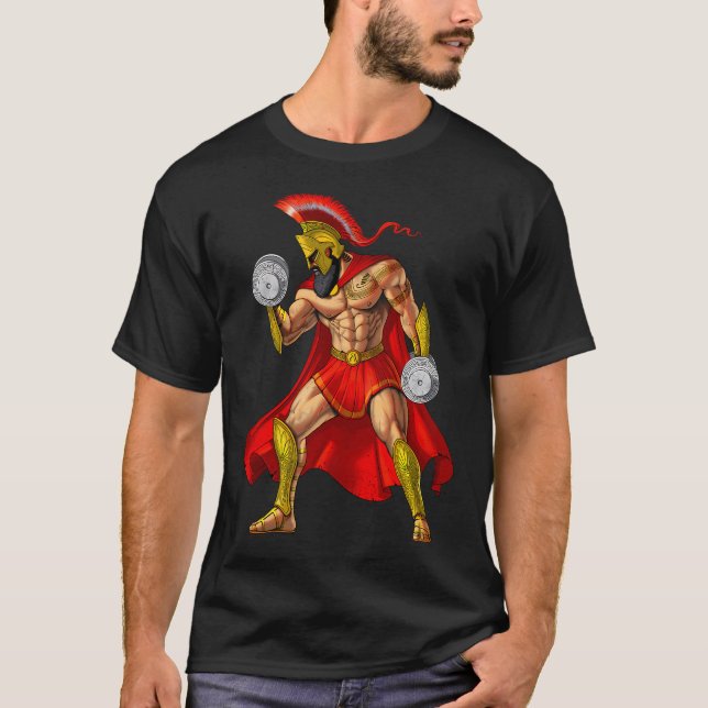 T-shirt Constructeur de corps de guerrier spartiate (Devant)