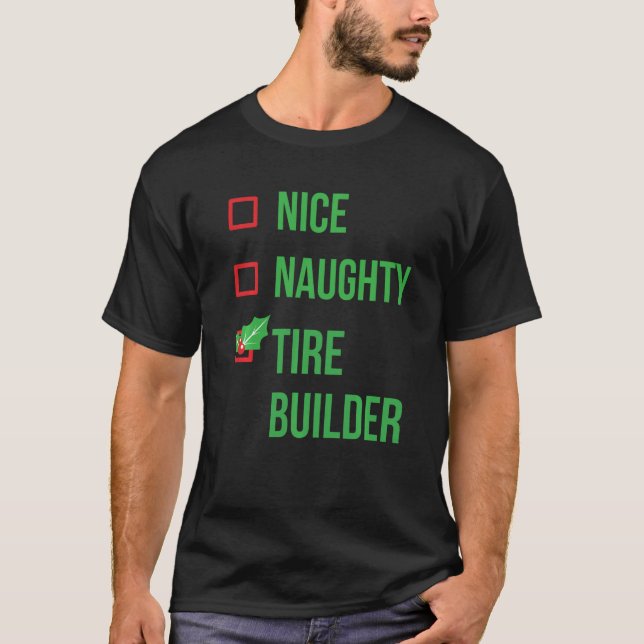 T-shirt Constructeur de pneus Pyjama drôle de Noël (Devant)