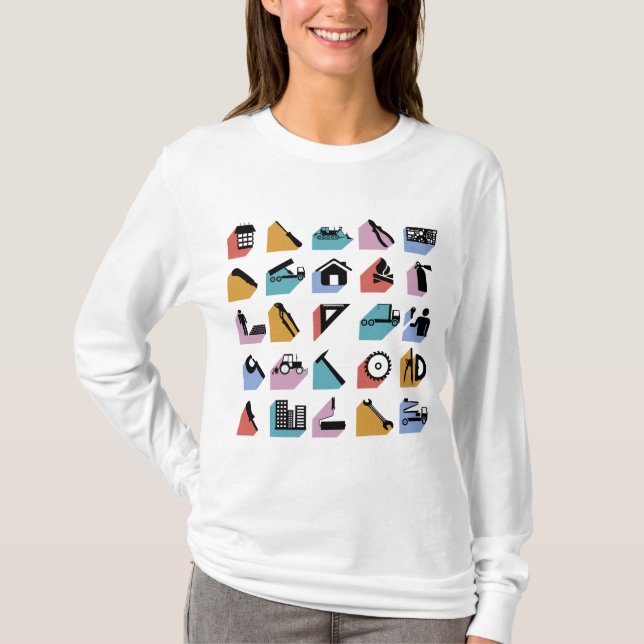 T-shirt Construction and DIY Home Improvement Icons (Devant)