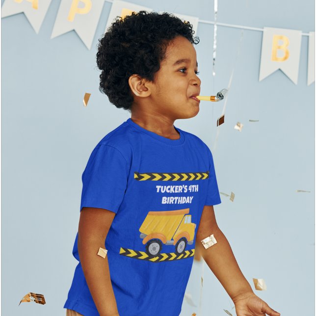 T-shirt Construction Anniversaire Fête Camion Blue Kids (Créateur téléchargé)