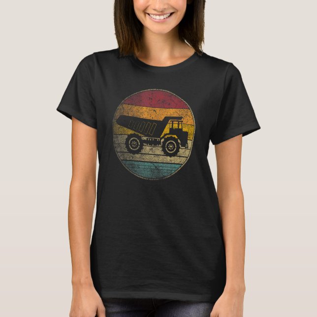 T-shirt Construction Camion Jouet Garçons Gif Retro Style  (Devant)