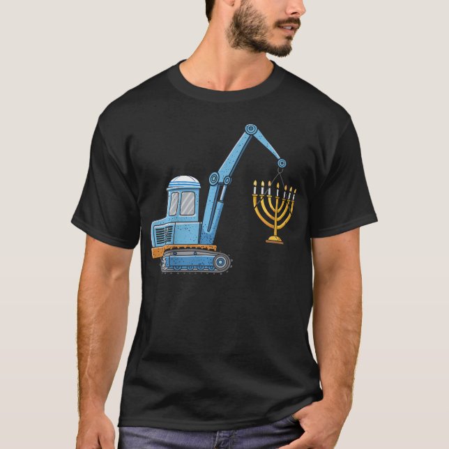 T-shirt Construction de grue Chanukah 	s (Devant)
